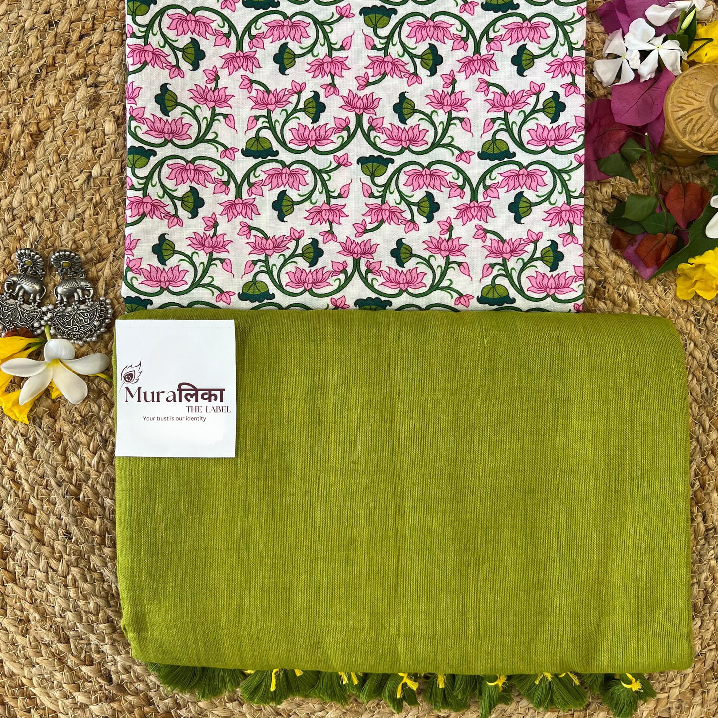 Muralika Light Mehendi Handloom Saree