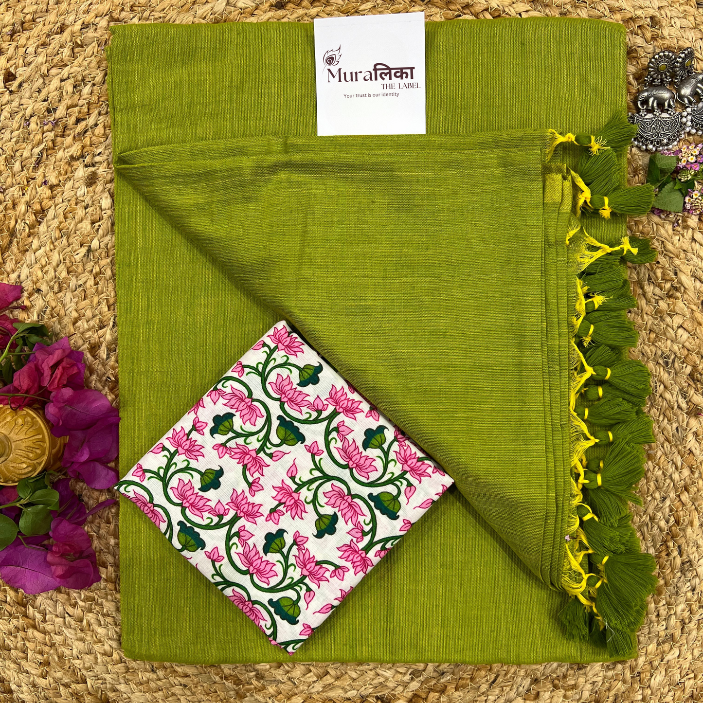 Muralika Light Mehendi Handloom Saree