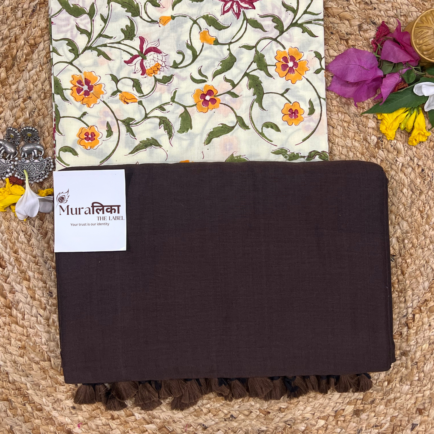 Muralika Coffee Brown Handloom Saree