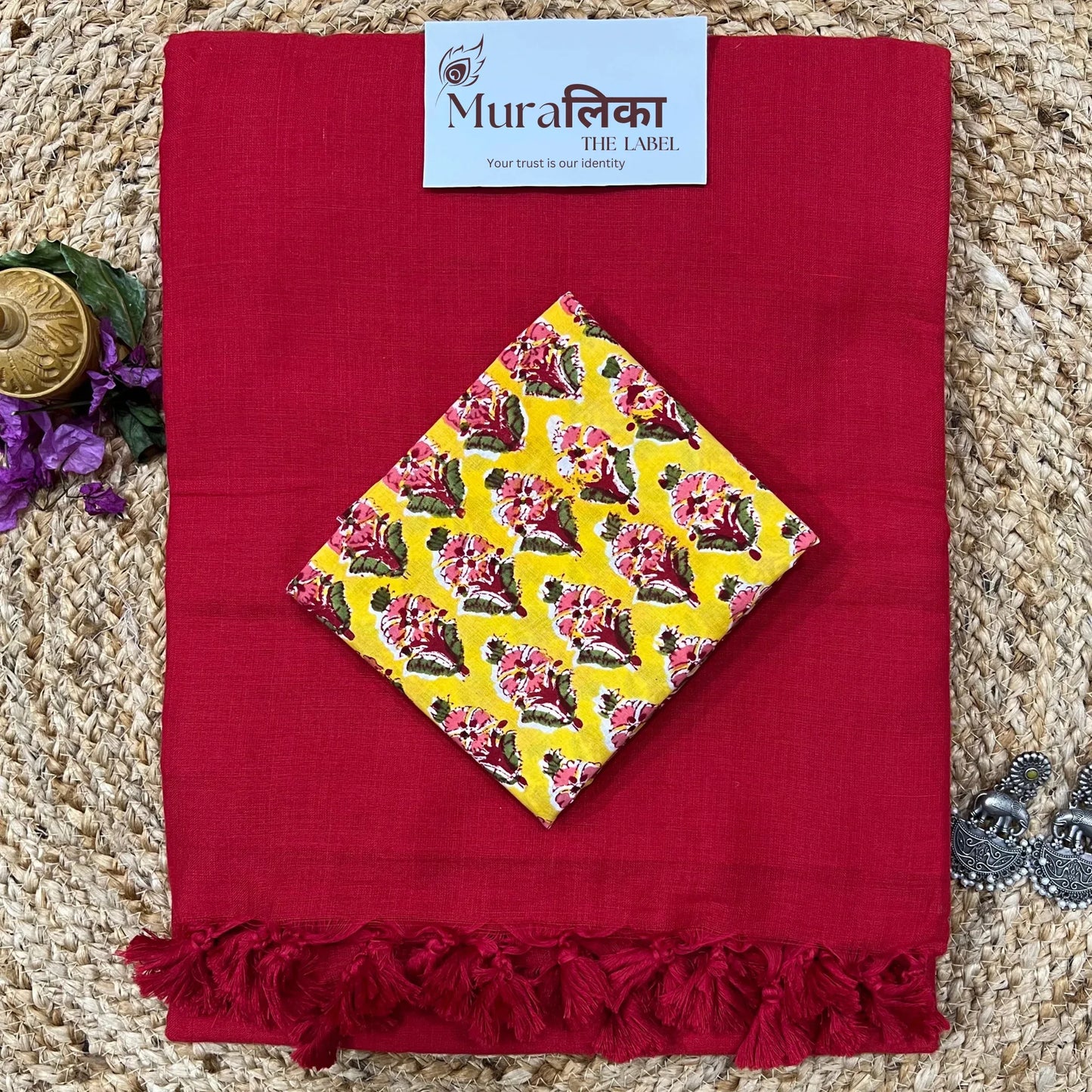 Muralika Red Handloom Saree - Muralika the label