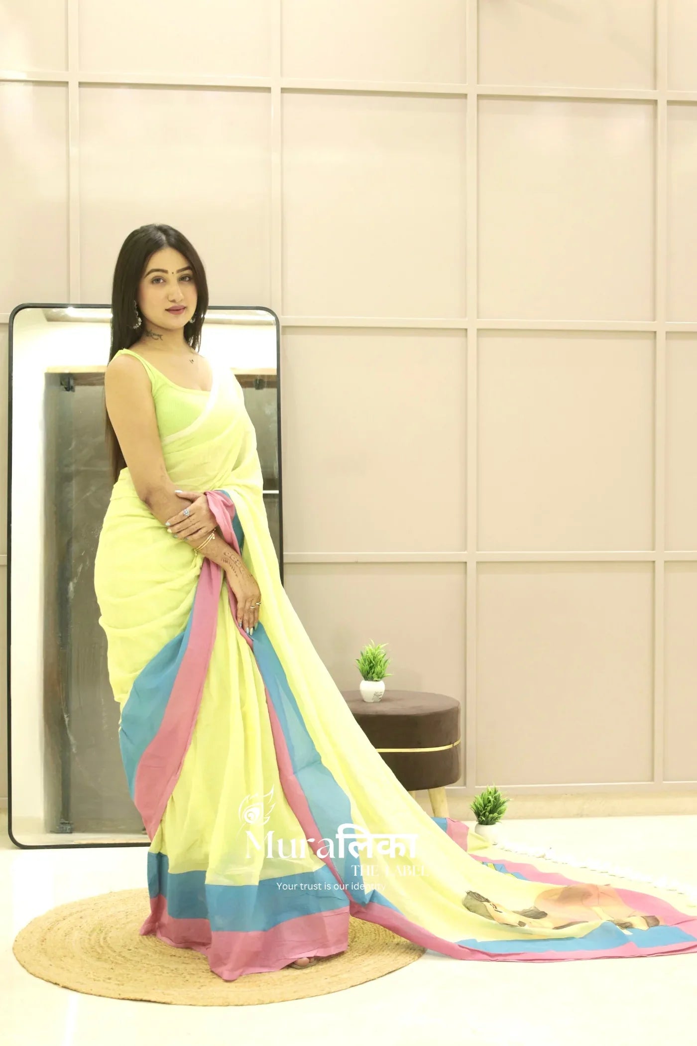 Masterpiece Hand painted Mulmul Cotton Saree - Muralika the label