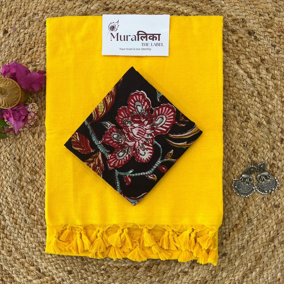 Muralika Yellow Handloom Saree - Muralika the label