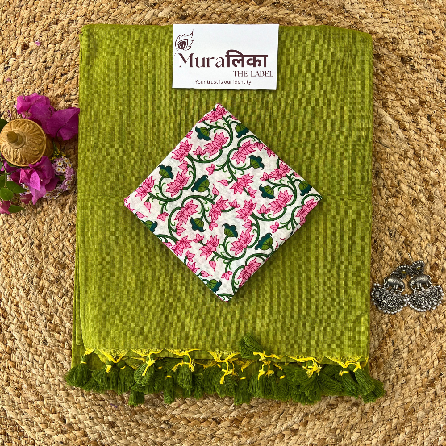 Muralika Light Mehendi Handloom Saree
