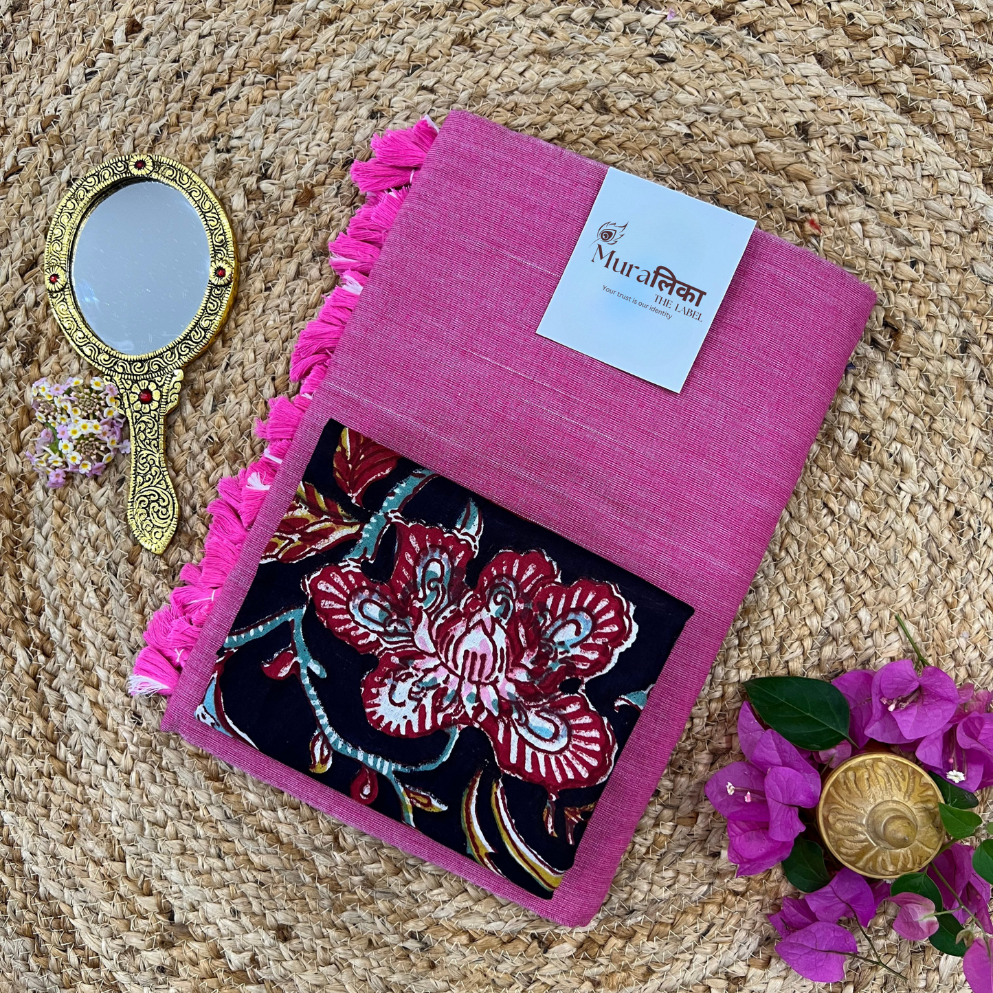 Muralika Rose Pink Handloom SareeMuralika