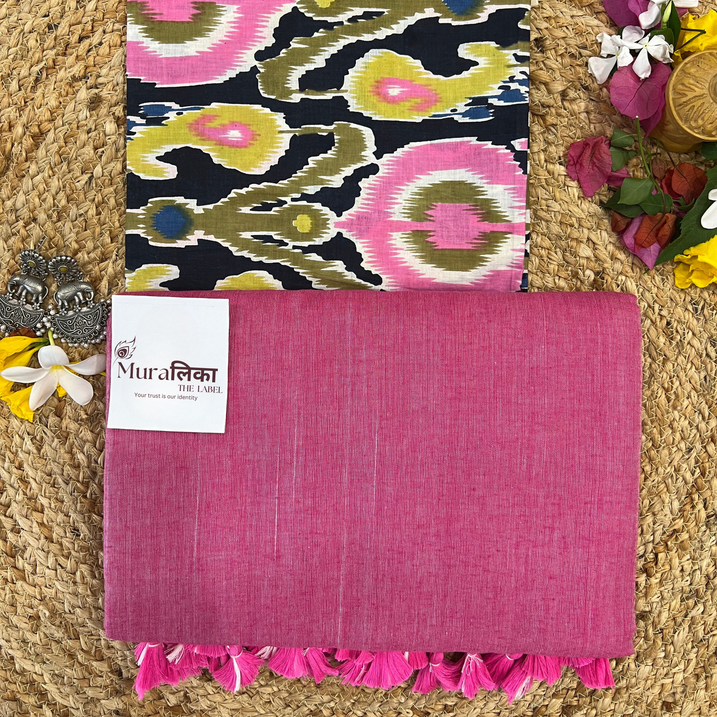 Muralika Rose Pink Handloom Saree