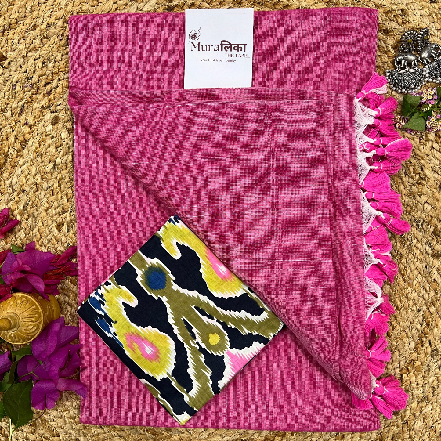 Muralika Rose Pink Handloom Saree