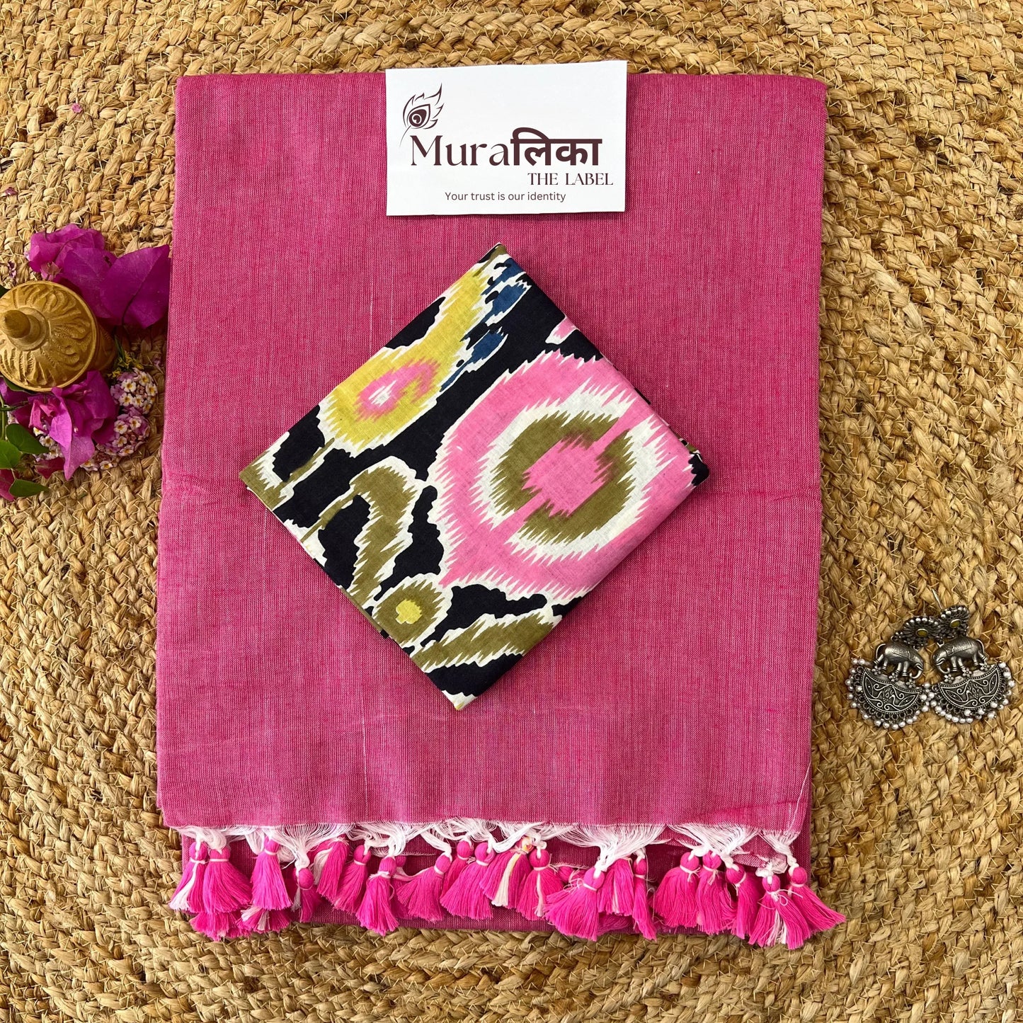 Muralika Rose Pink Handloom Saree - Muralika the label