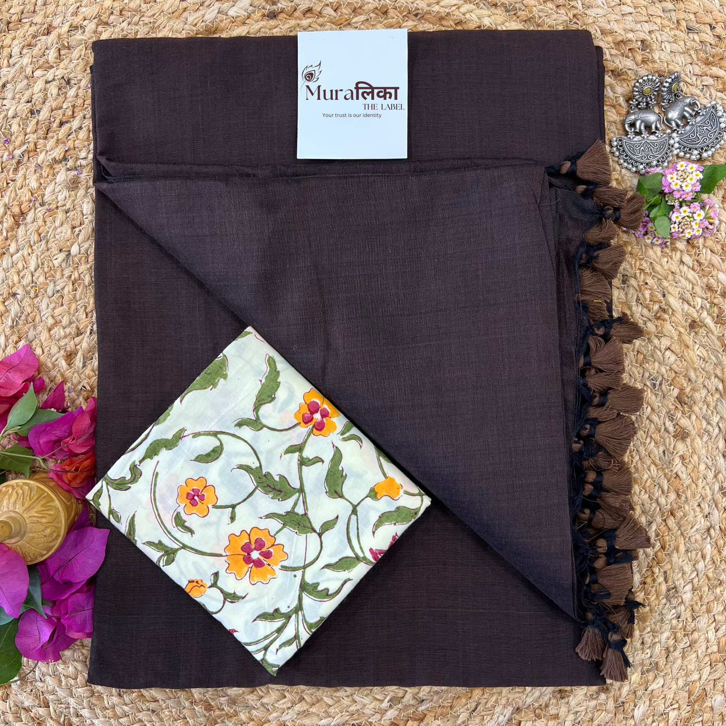 Muralika Coffee Brown Handloom Saree