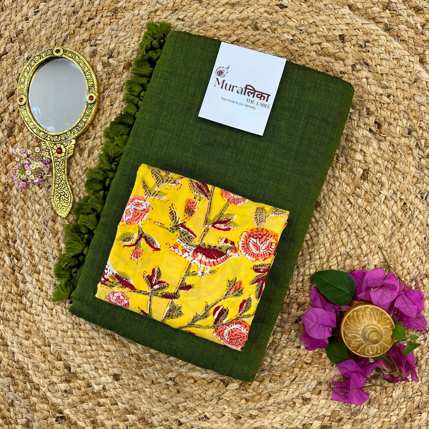 Muralika Mehendi Green Handloom Saree