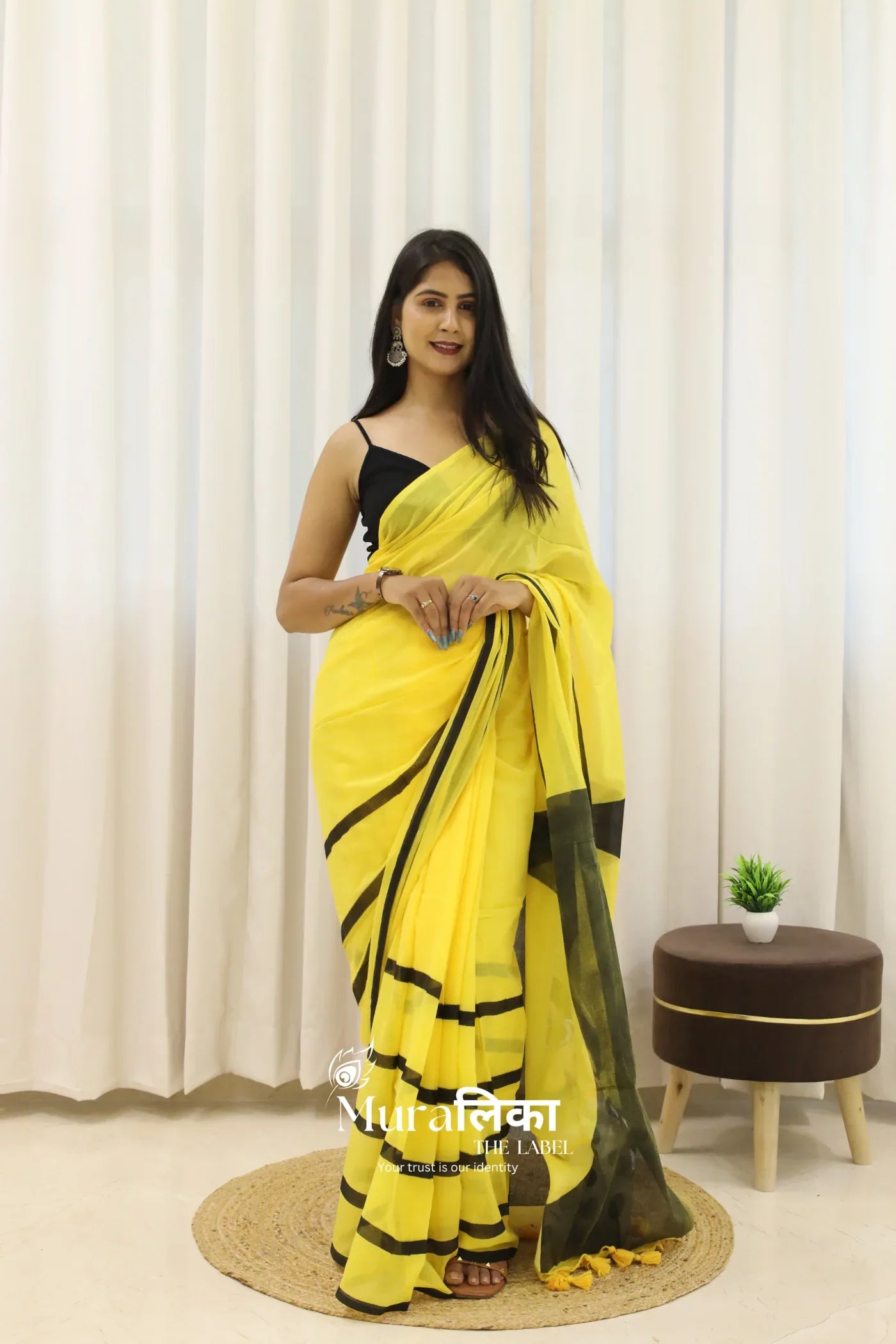 Desi Girl Hand painted Mulmul Cotton Saree