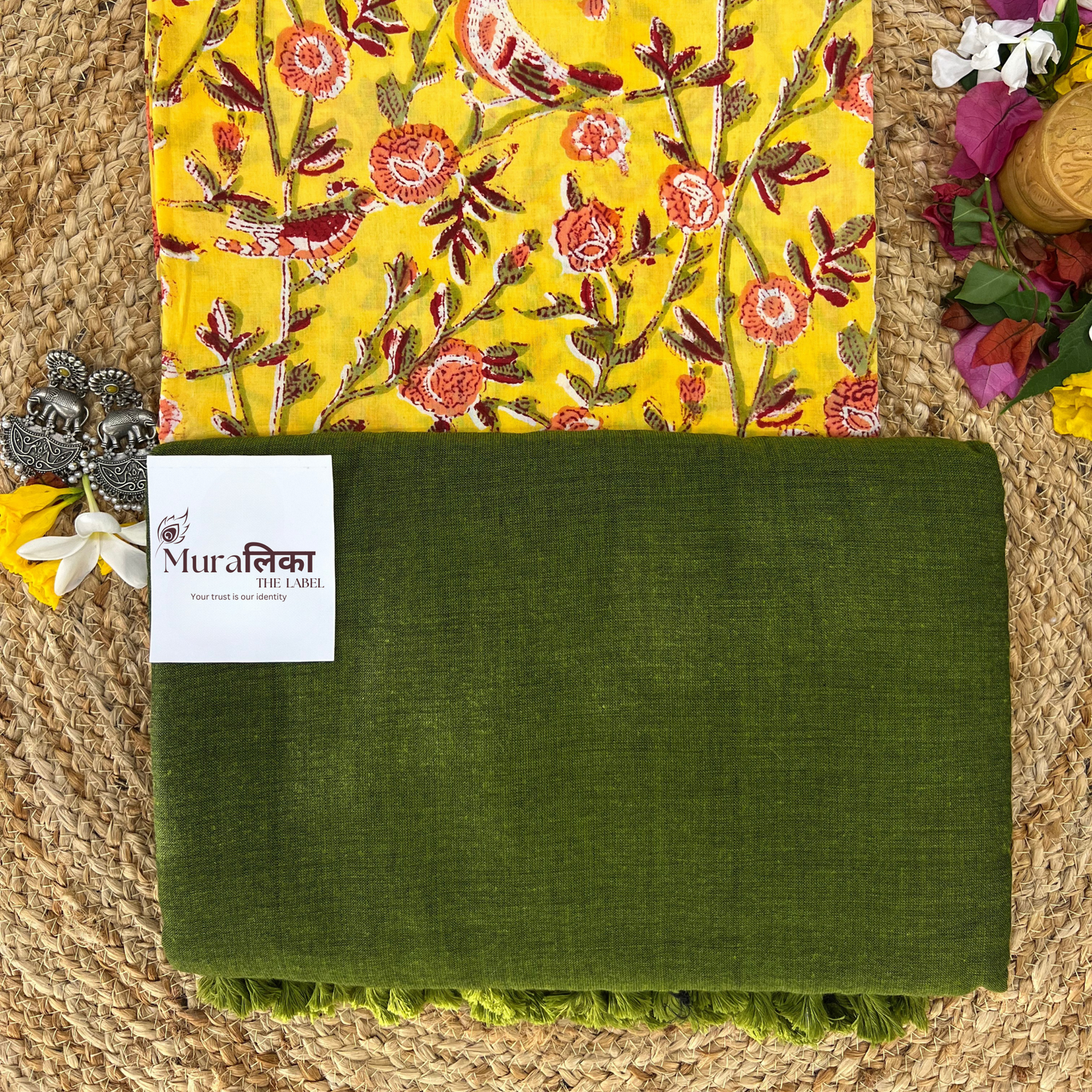 Muralika Mehendi Green Handloom Saree