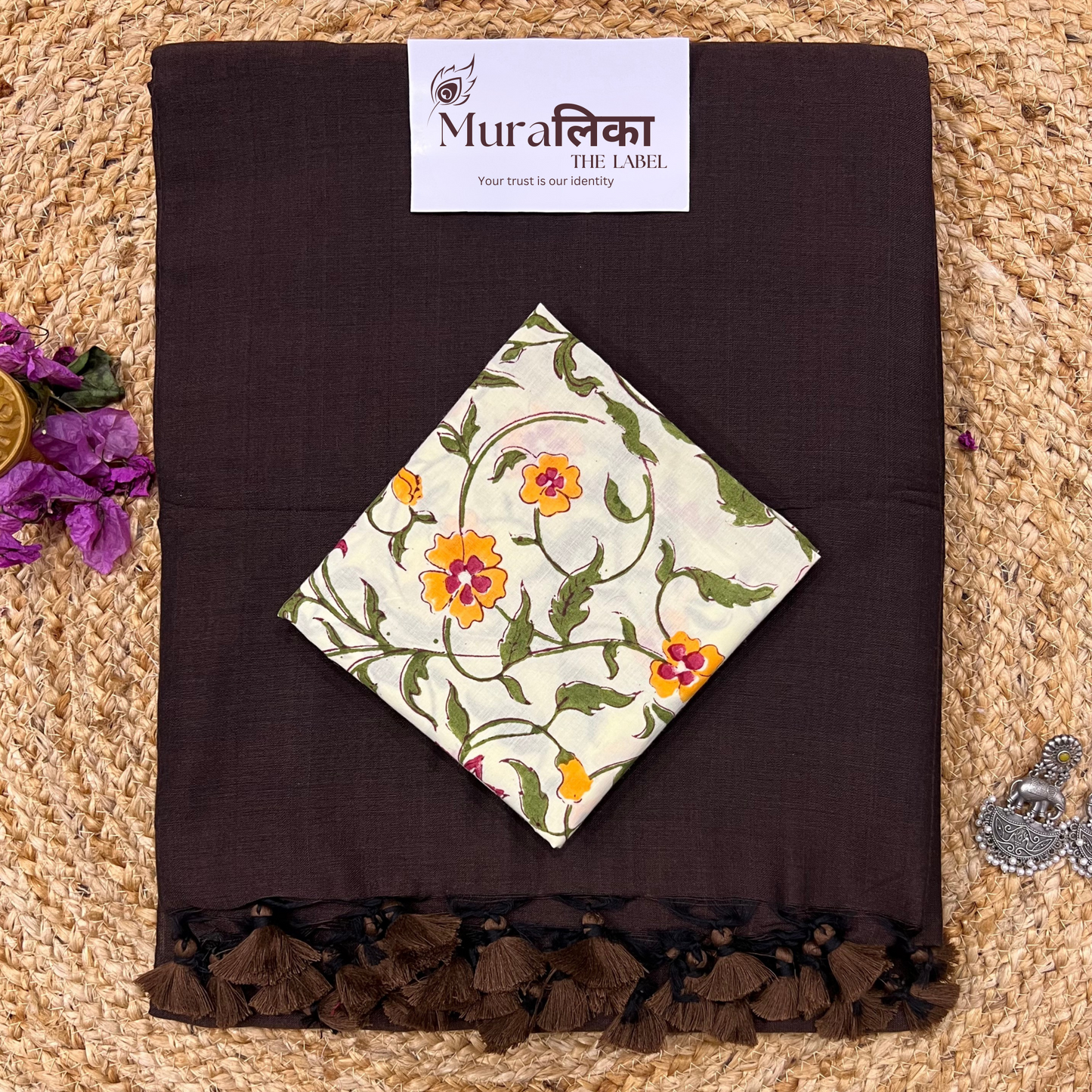 Muralika Coffee Brown Handloom Saree