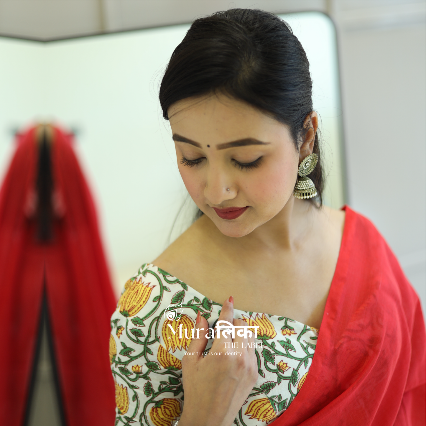 Muralika Red Handloom Saree