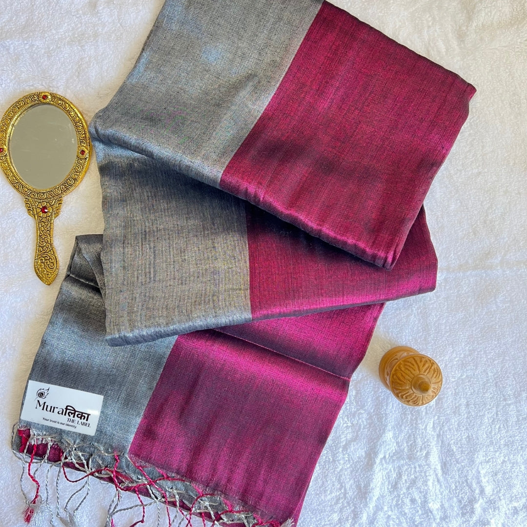 Muralika Pure Elegance Half n Half Handloom Tissue Saree