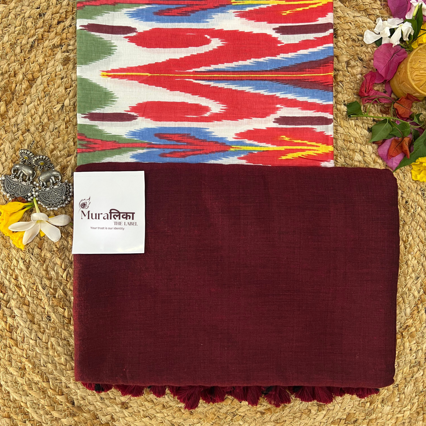 Muralika Light Maroon Handloom Saree