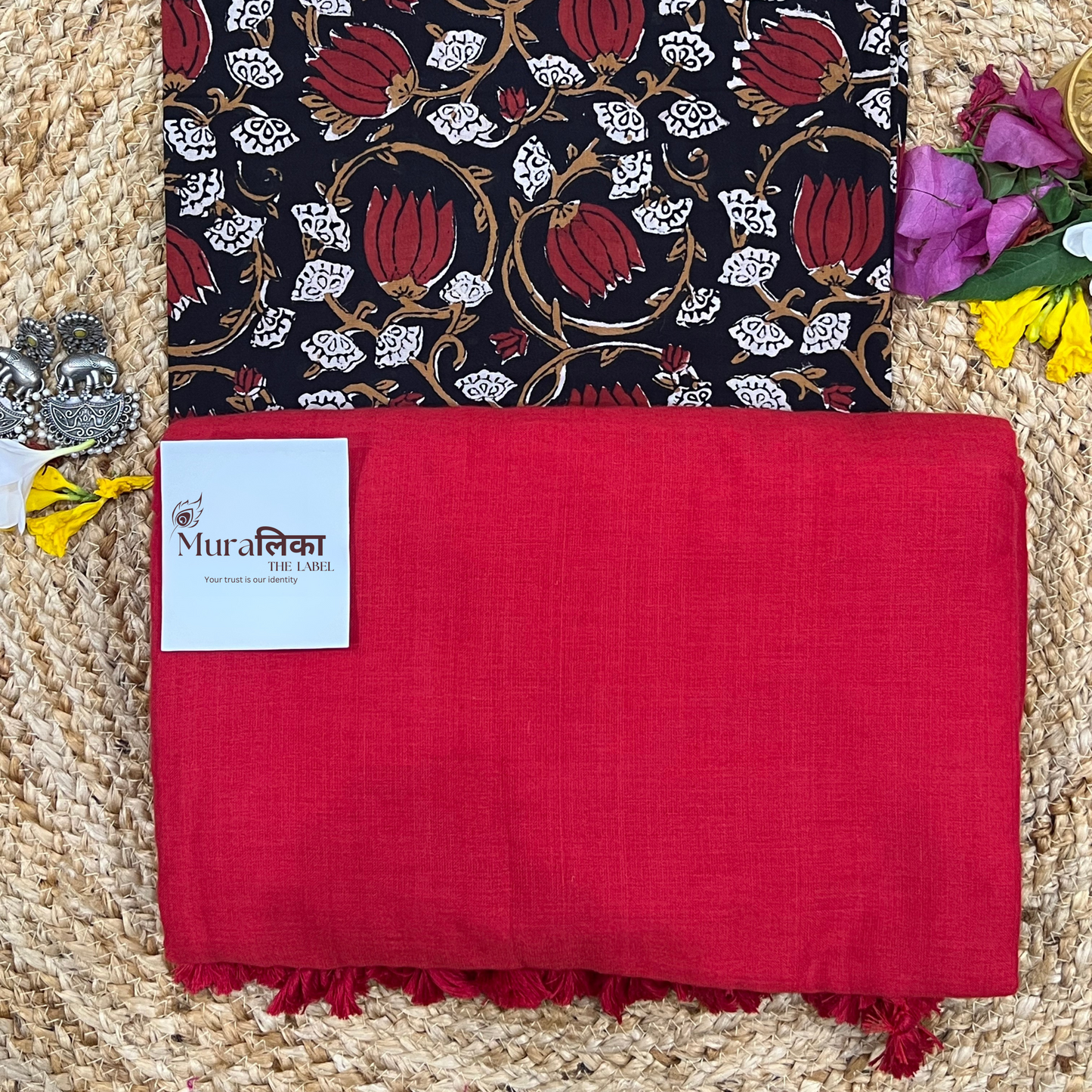 Muralika Red Handloom Saree