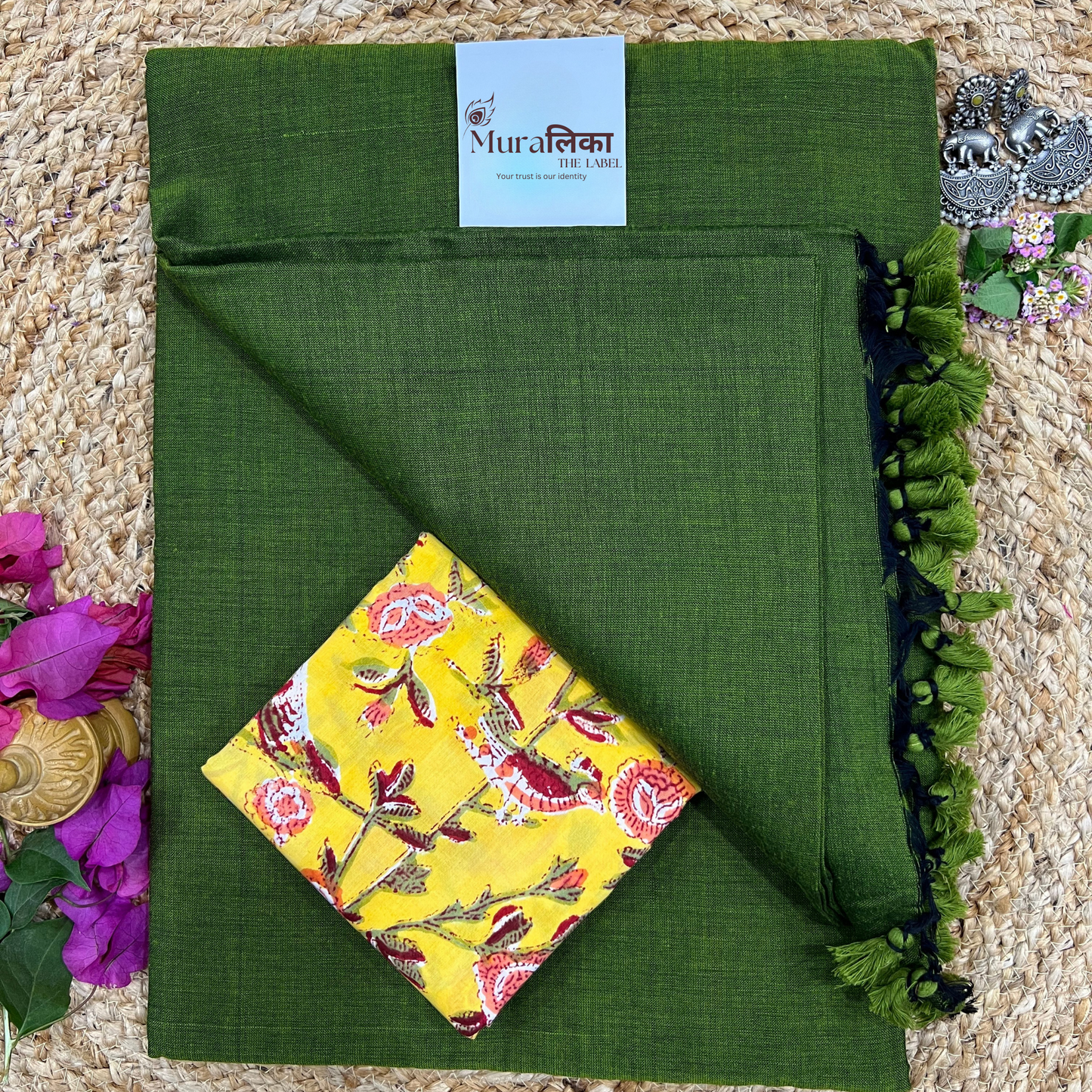 Muralika Mehendi Green Handloom Saree
