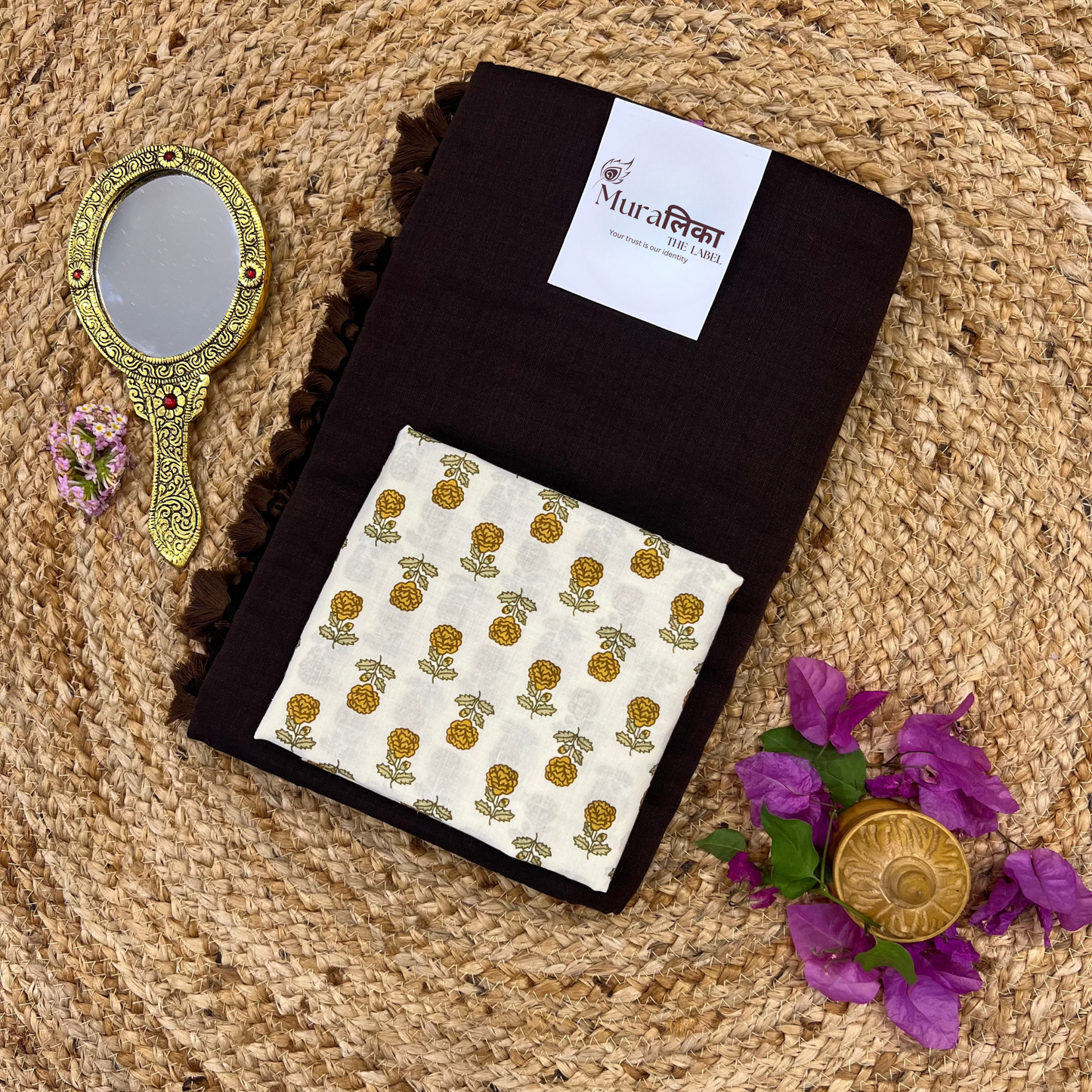Muralika Coffee Brown Handloom Saree