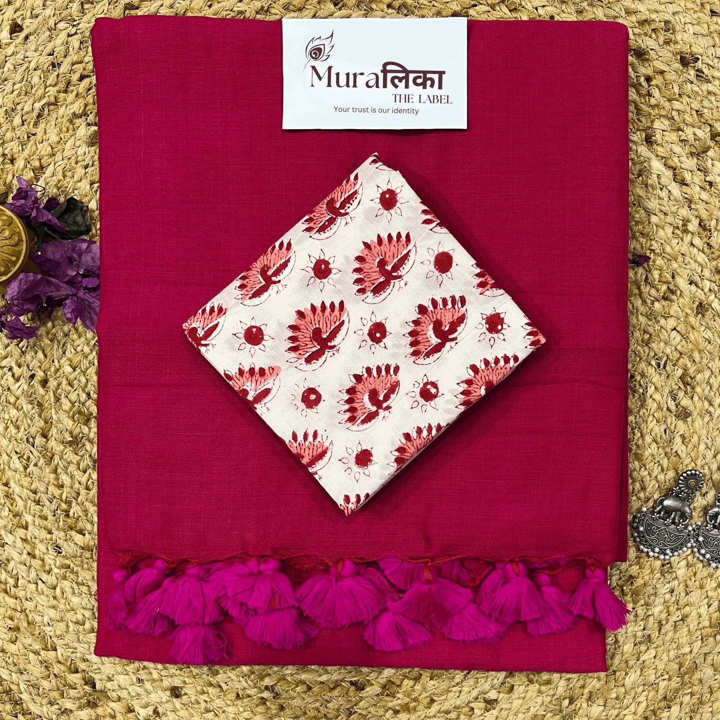 Muralika Queen Pink Handloom Saree