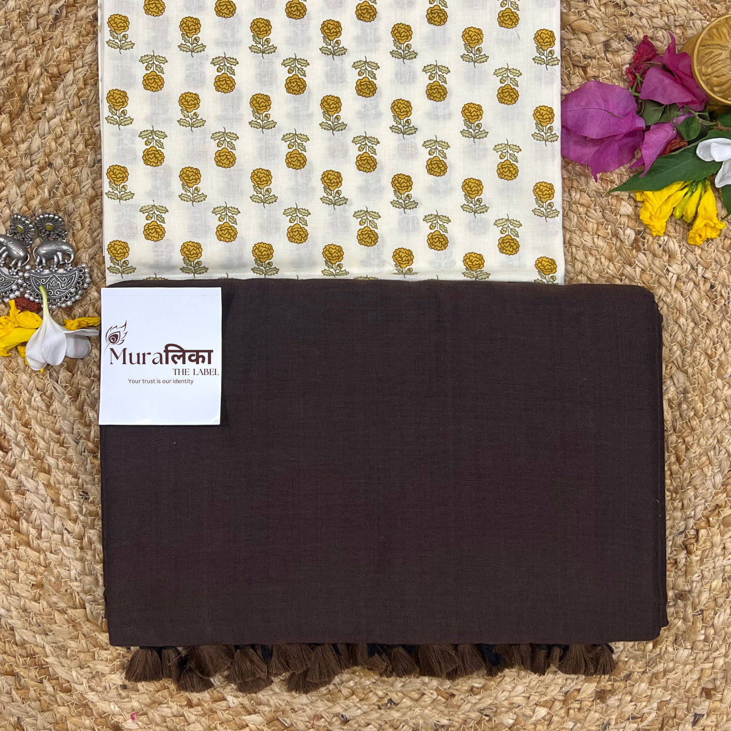 Muralika Coffee Brown Handloom Saree