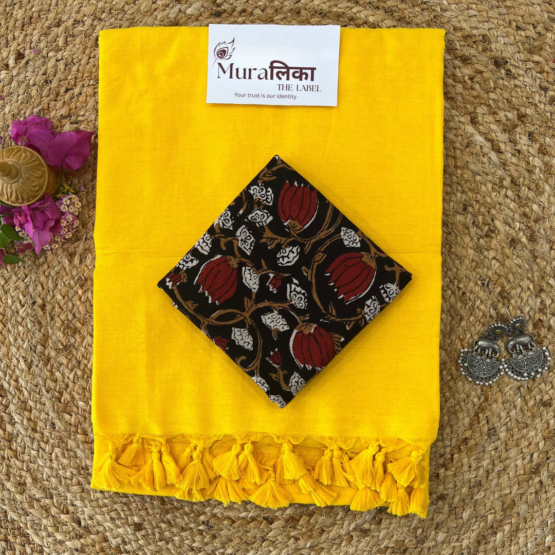 Muralika Yellow Handloom Saree
