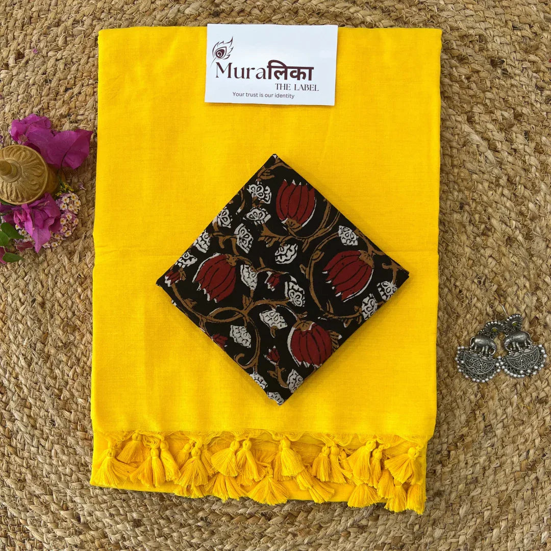 Muralika Yellow Handloom Saree - Muralika the label