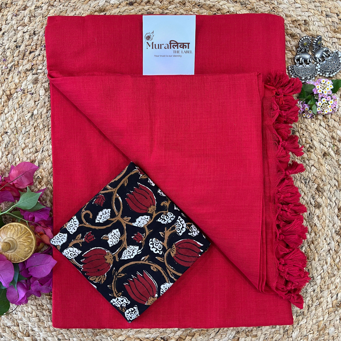 Muralika Red Handloom Saree
