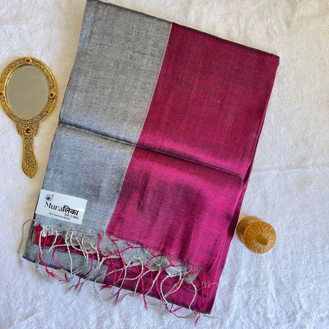 Muralika Pure Elegance Half n Half Handloom Tissue Saree