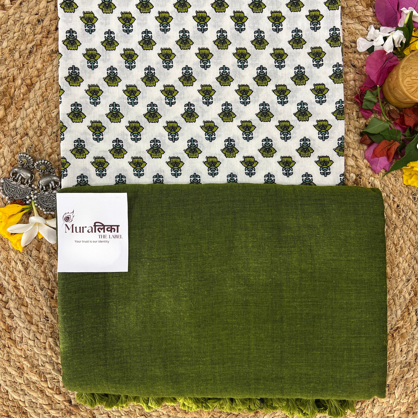 Muralika Mehendi Green Handloom Saree