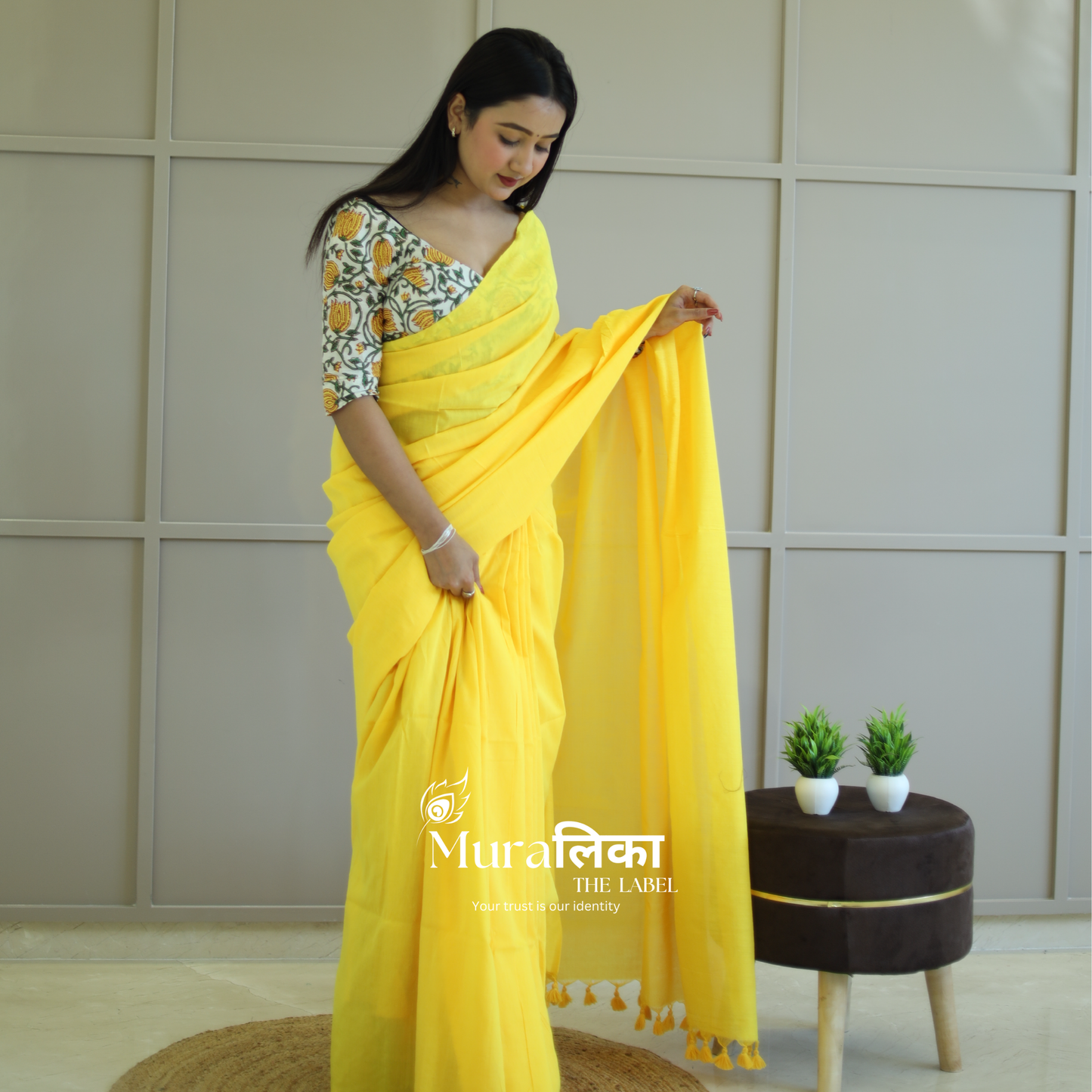 Muralika Yellow Handloom Saree