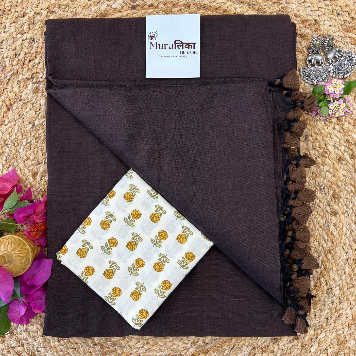 Muralika Coffee Brown Handloom Saree