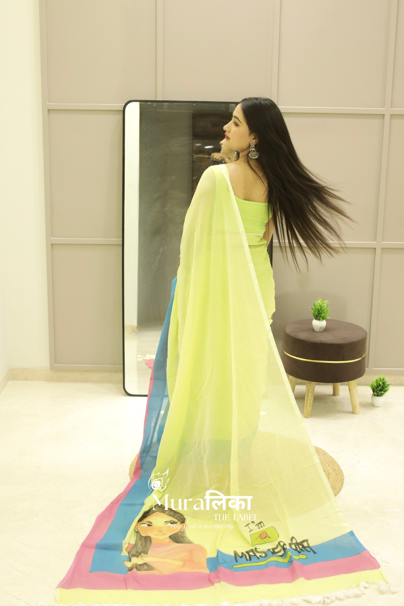 Masterpiece Hand painted Mulmul Cotton Saree