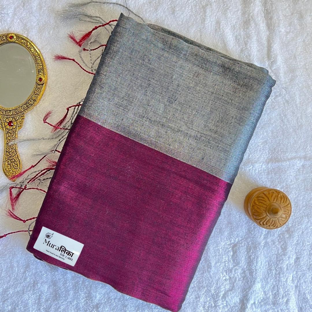 Muralika Pure Elegance Half n Half Handloom Tissue Saree - Muralika the label