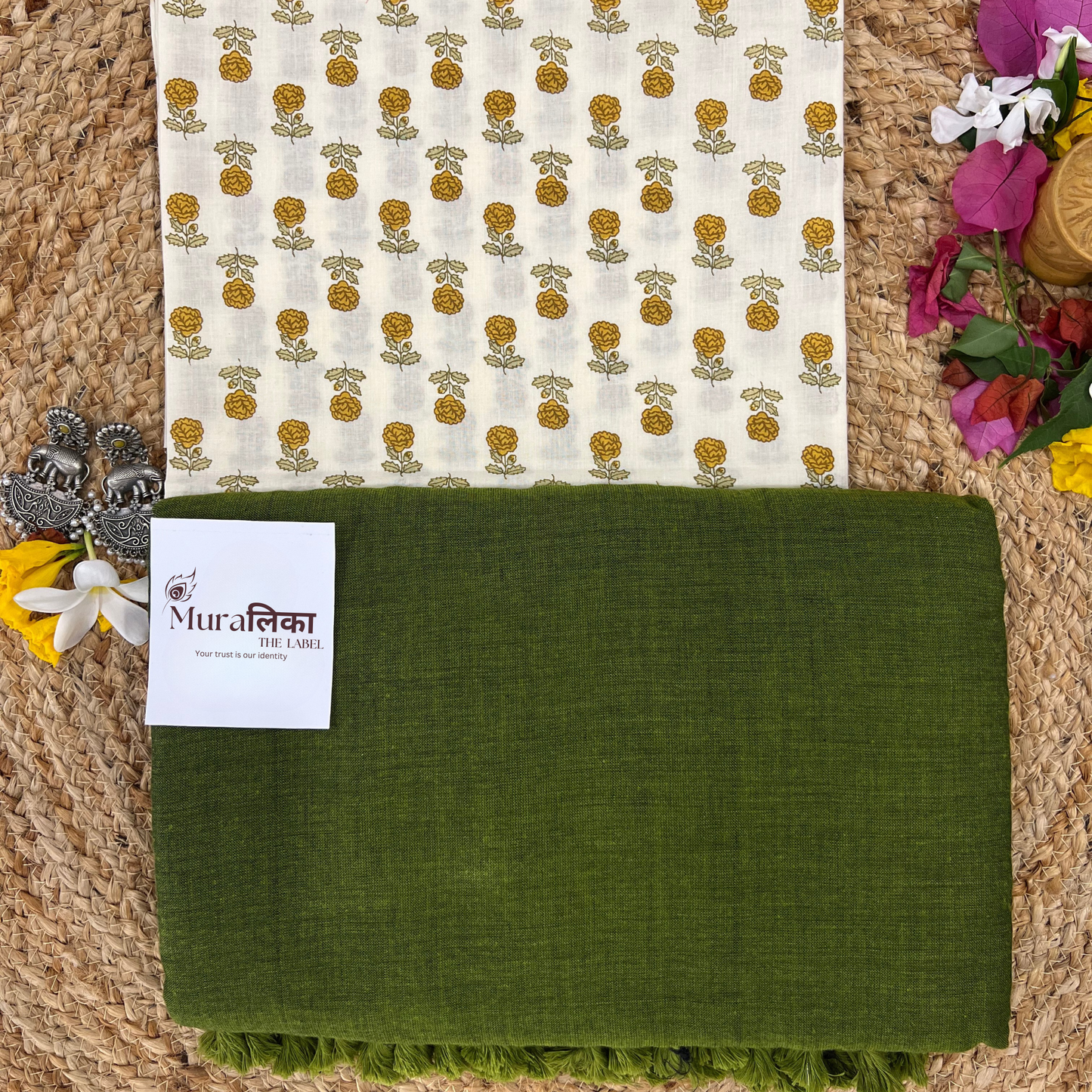 Muralika Mehendi Green Handloom Saree