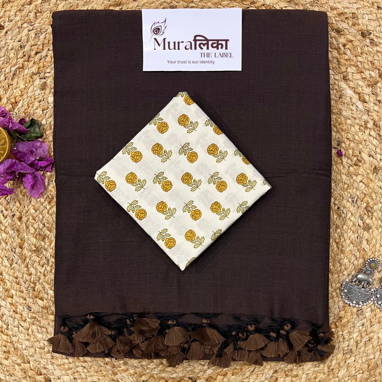 Muralika Coffee Brown Handloom Saree - Muralika the label
