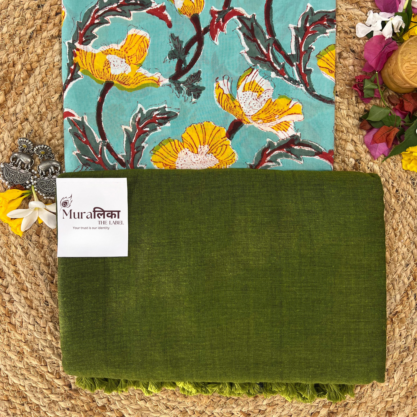 Muralika Mehendi Green Handloom Saree