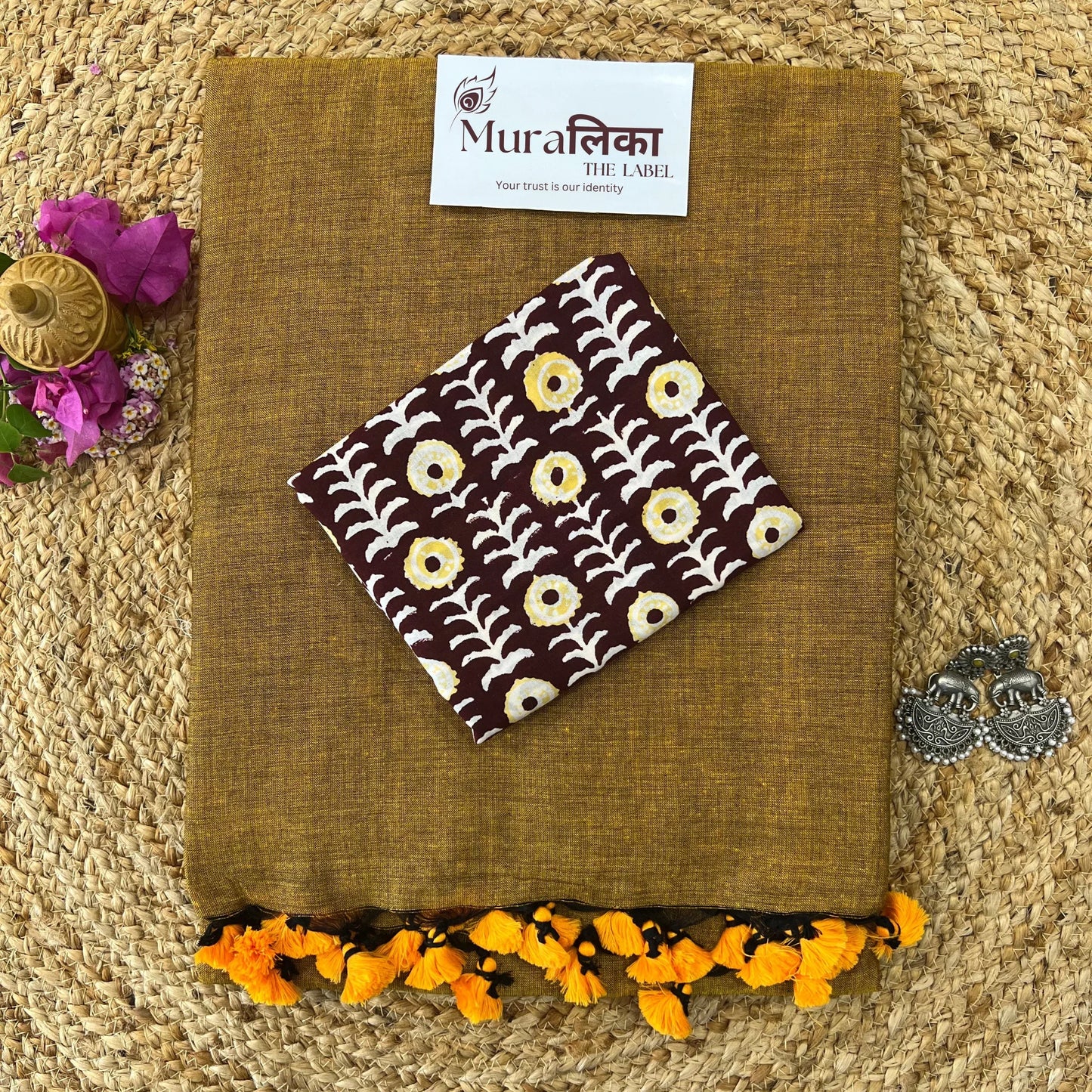 Muralika Mustard Handloom Saree - Muralika the label