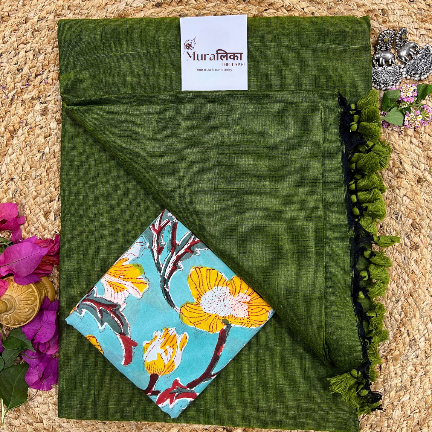 Muralika Mehendi Green Handloom Saree