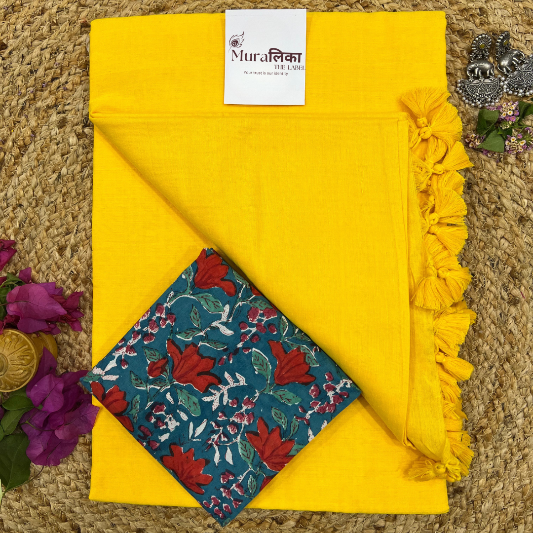 Muralika Yellow Handloom Saree