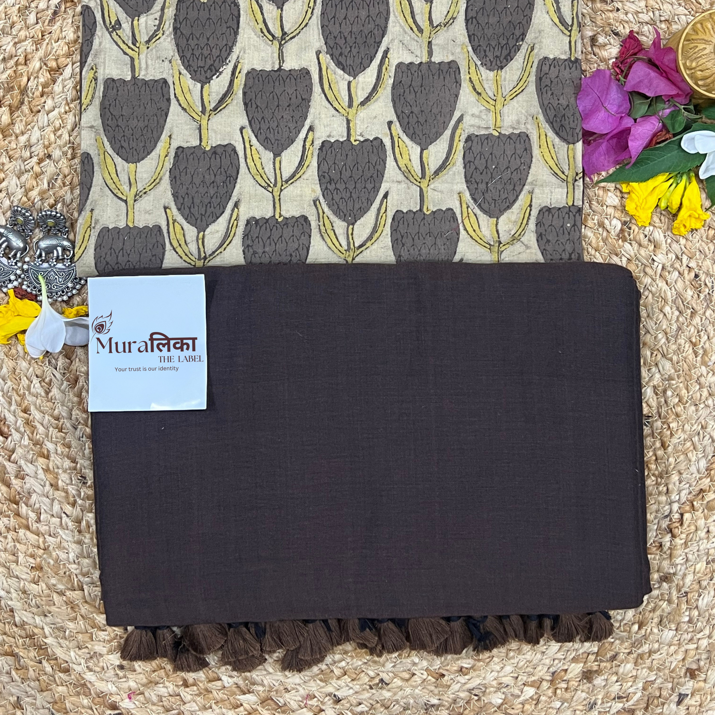 Muralika Coffee Brown Handloom Saree