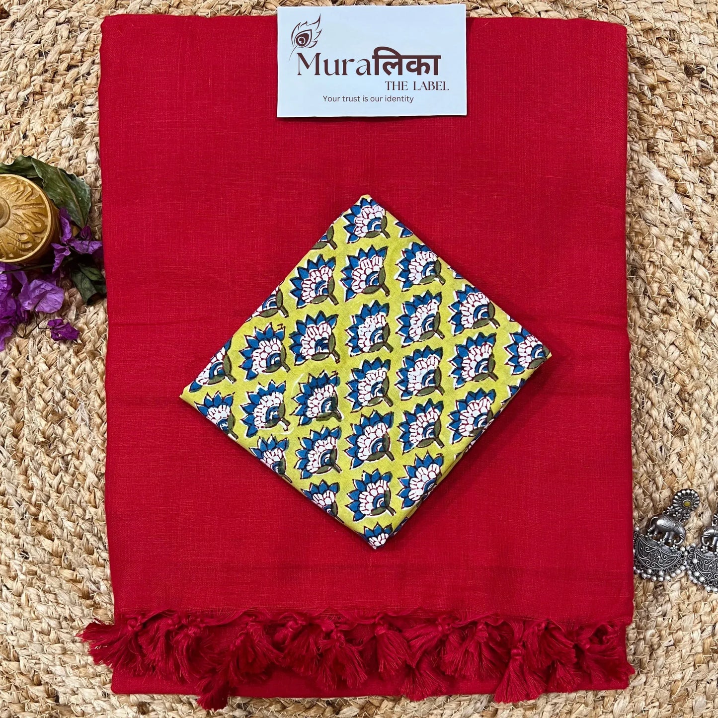 Muralika Red Handloom Saree - Muralika the label