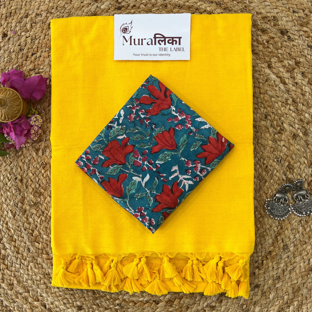 Muralika Yellow Handloom Saree
