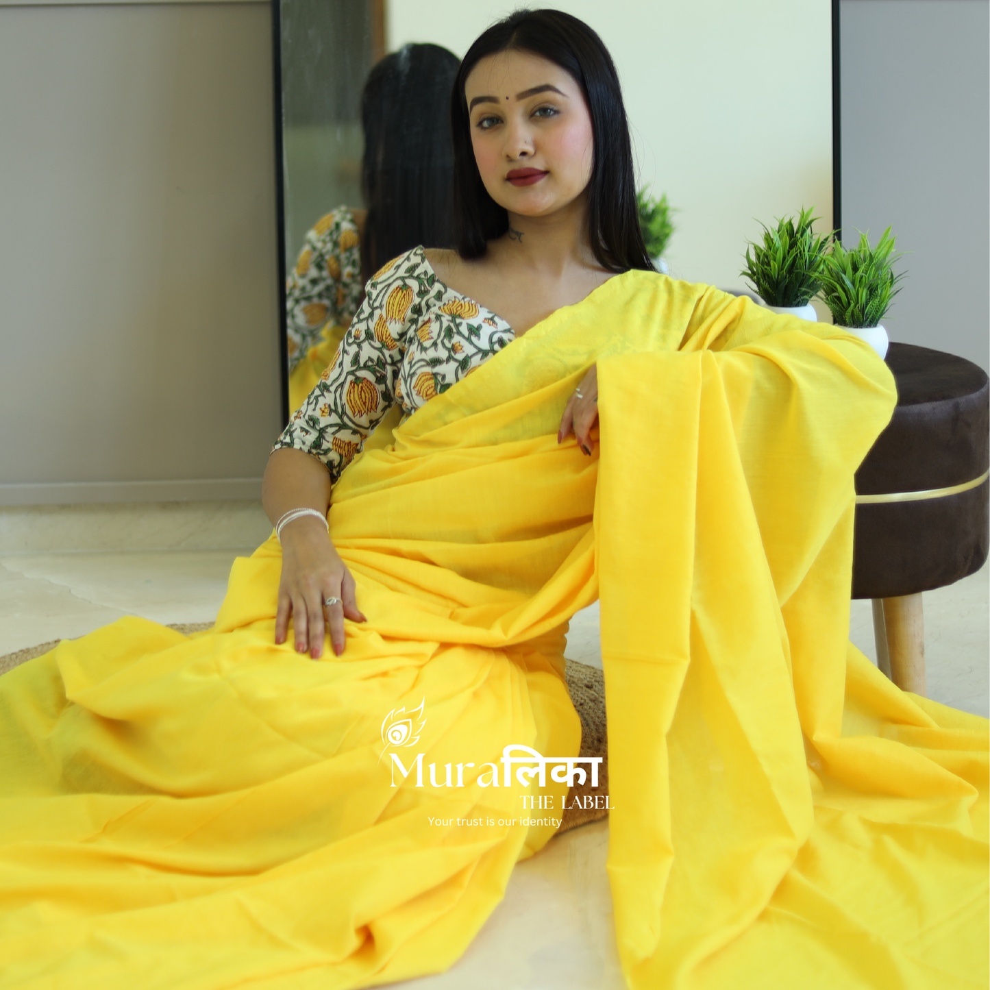 Muralika Yellow Handloom Saree