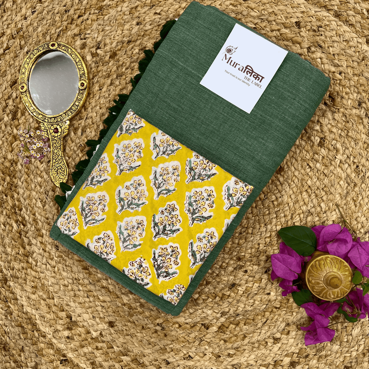 Muralika Leaf Green Handloom Saree