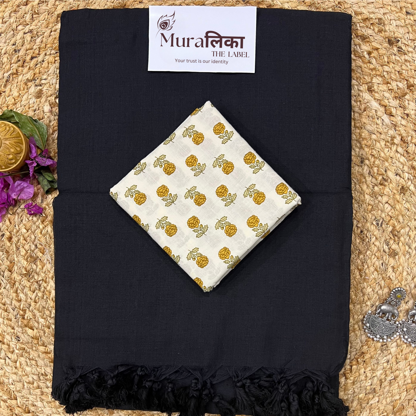 Muralika Black Handloom Saree