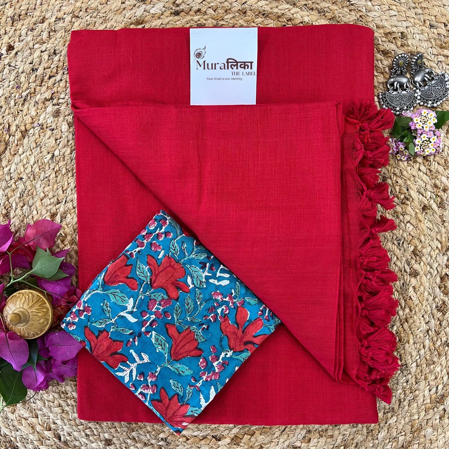 Muralika Red Handloom Saree - Muralika the label