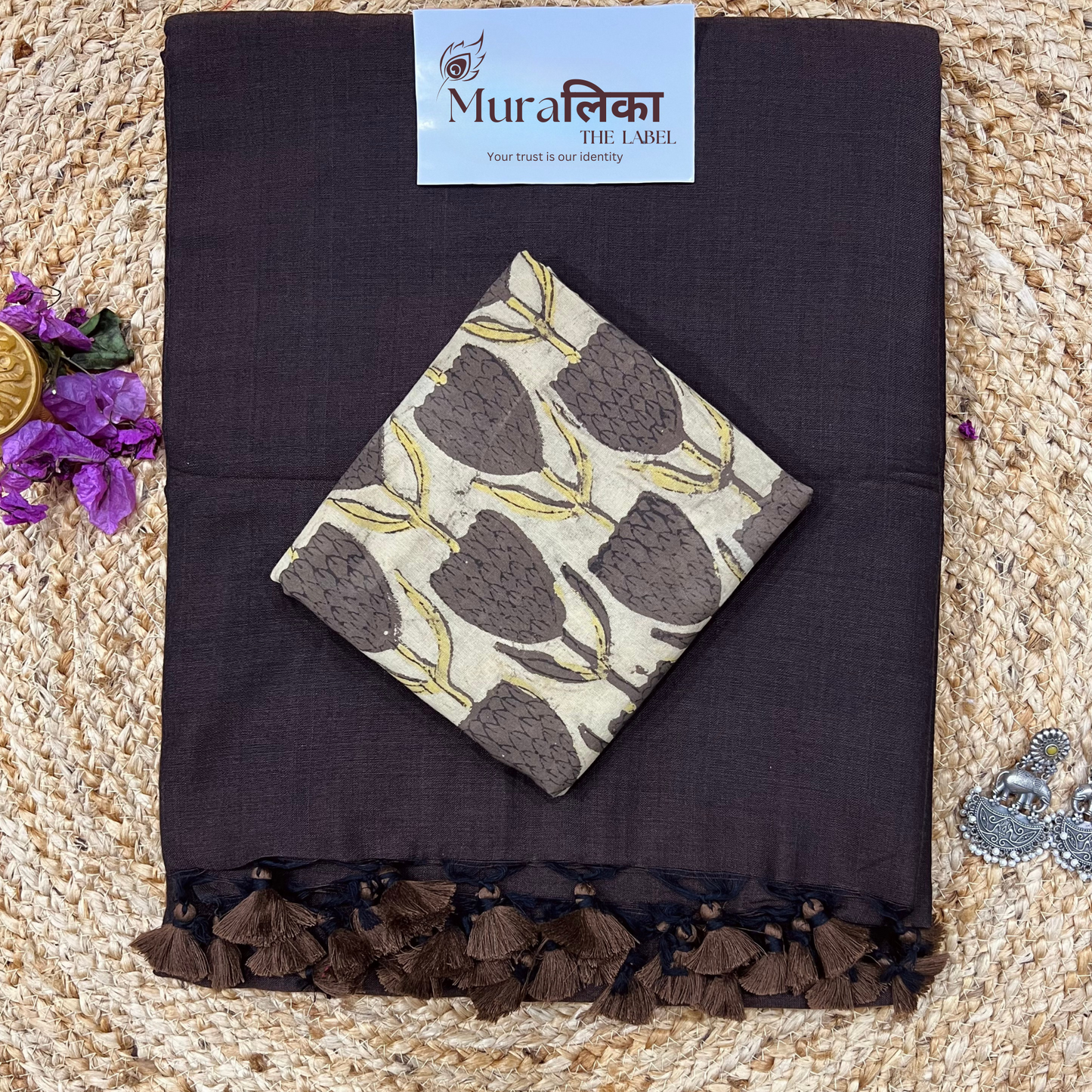 Muralika Coffee Brown Handloom Saree