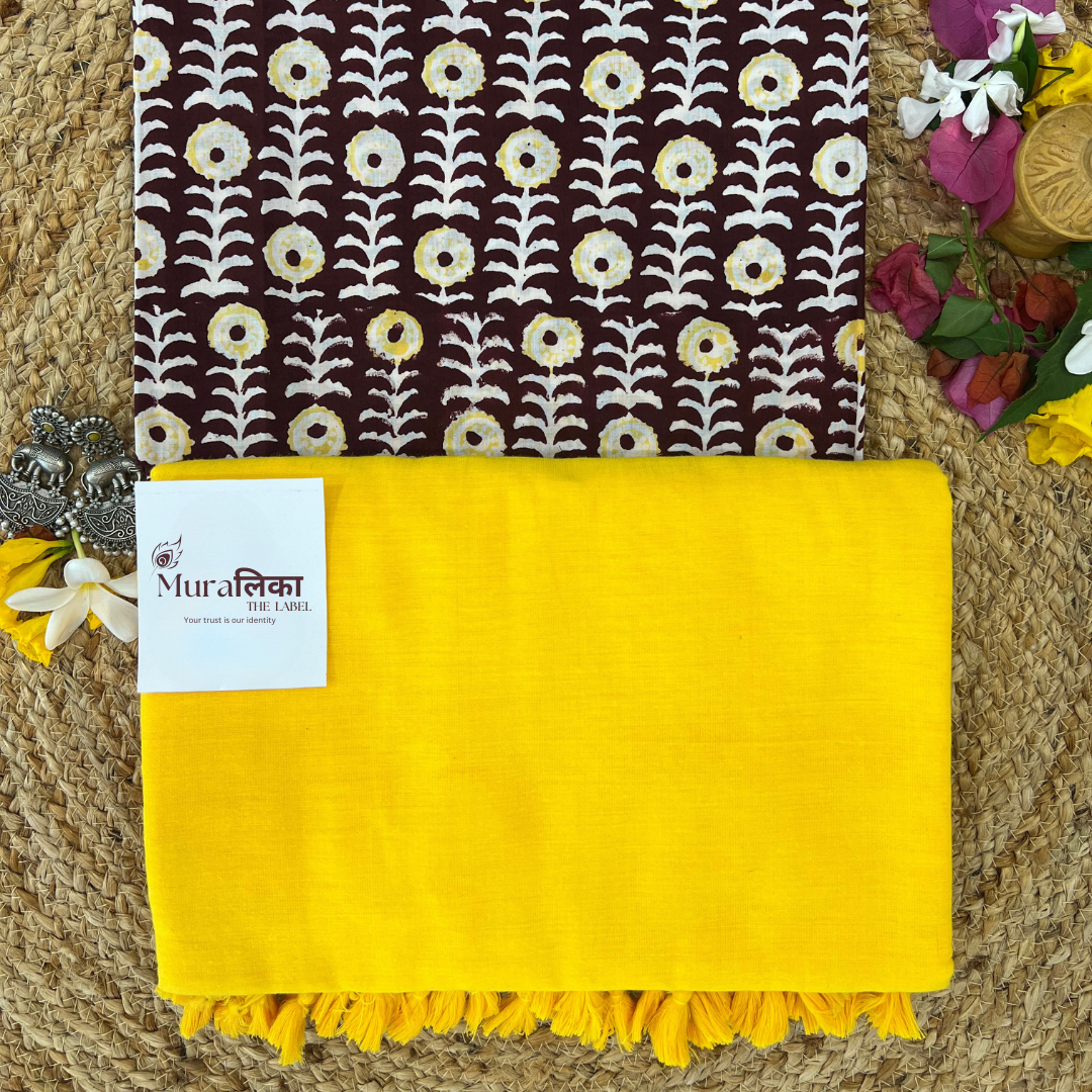 Muralika Yellow Handloom Saree