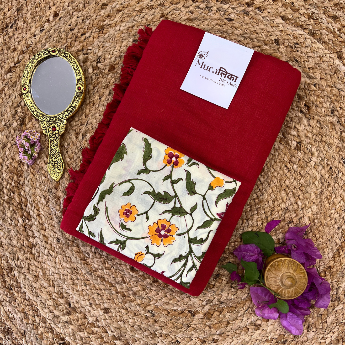 Muralika Red Handloom Saree