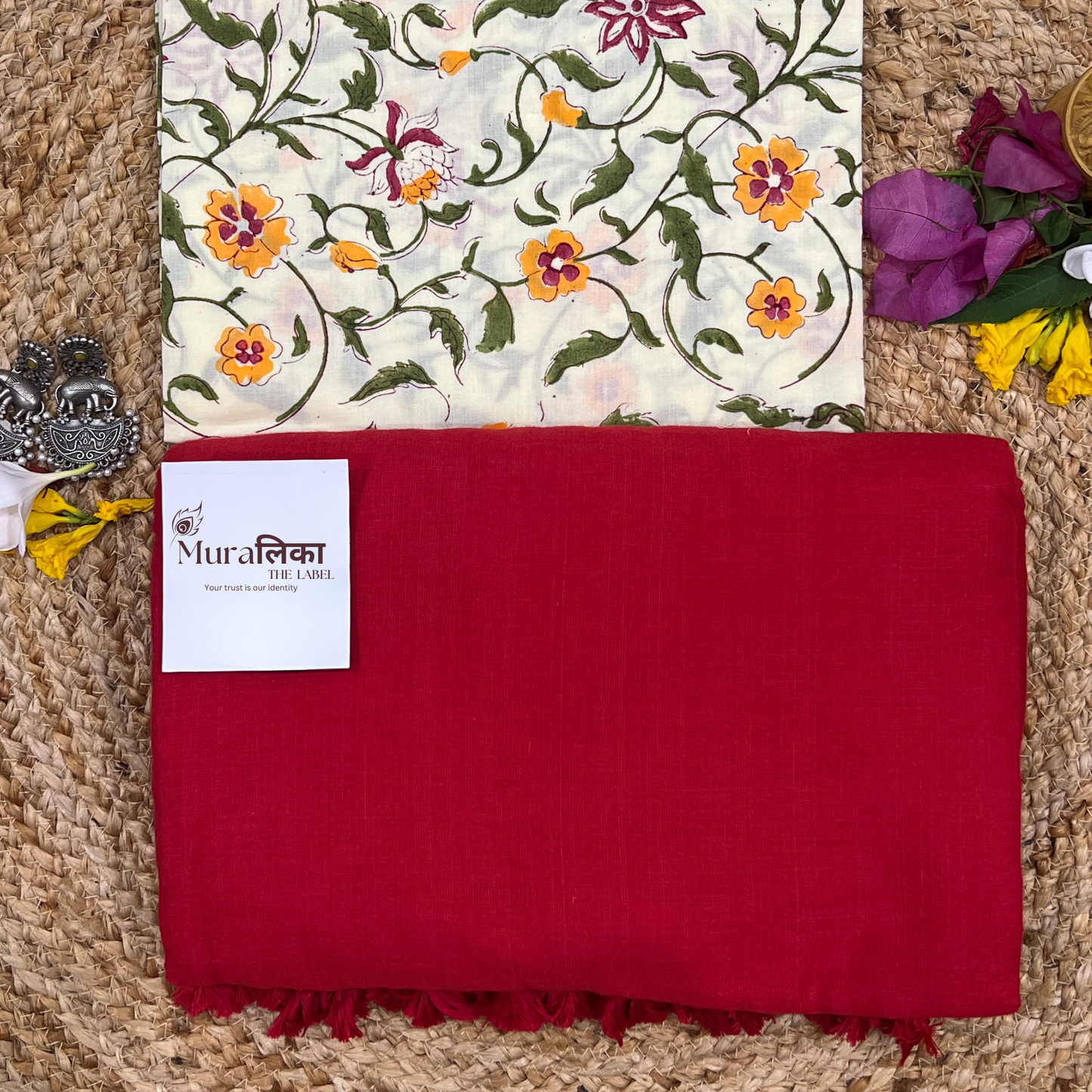 Muralika Red Handloom Saree